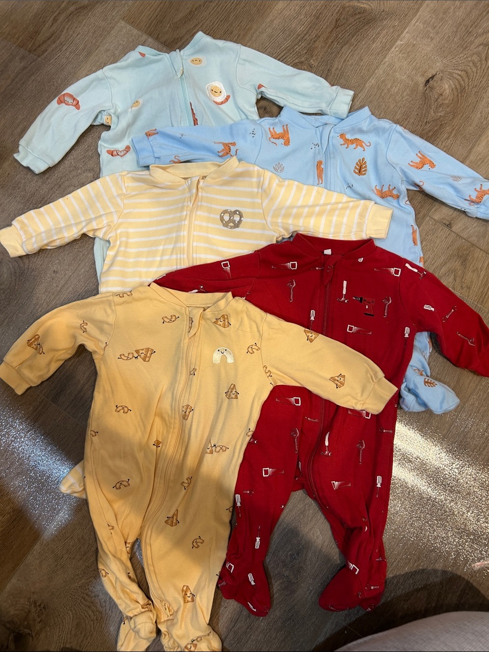 Pekkle onesie lot, boys, 3M, 5 pieces